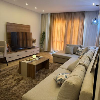 Furnished apartment for rent in Al Rehab - Group 121, in a prime location within the city, close to shopping malls, schools, medical centers, and transportation, with security and essential services for daily comfort.