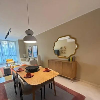 Furnished apartment for rent in Villette Sodic Compound &ndash; Fifth Settlement, prime location in the Golden Square area near 90th Street and minutes from the American University in Cairo (AUC), and close to malls and services in New Cairo.